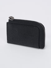 Load image into Gallery viewer, ZIPPERED WALLET RECYCLED LEATHER - BLACK
